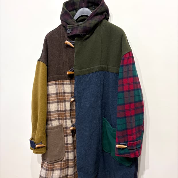 돌체앤가바나 멀티 체크 패치워크 더플 코트