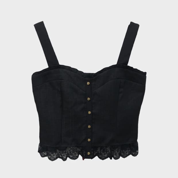 액시즈팜 발레코어 트위드 뷔스티에 탑 61869