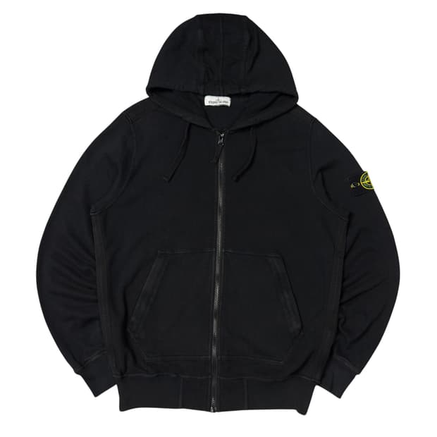 (L) 스톤 아일랜드 와펜 후드집업 블랙