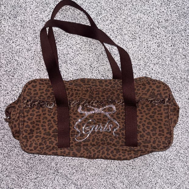 러브메탈파이 걸즈백 브라운 호피 갸루 가방 갸루백 오네갸루