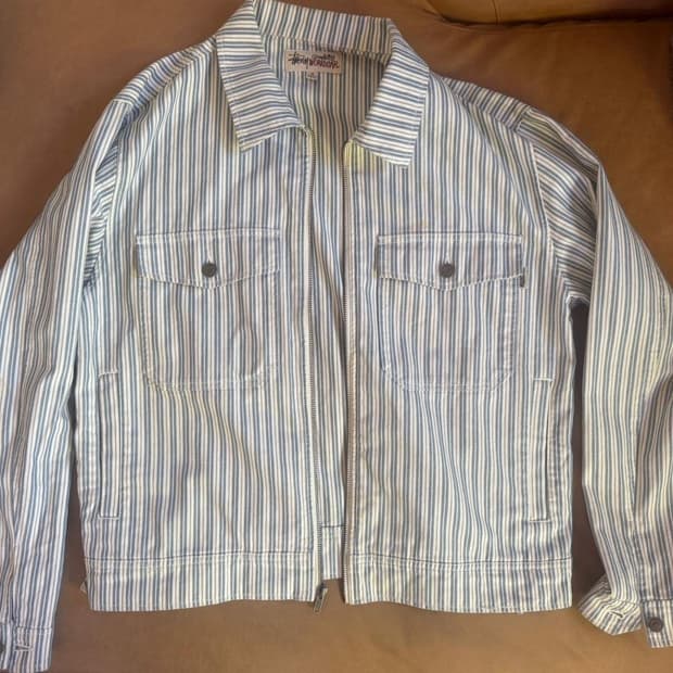 스투시 스트라이프 개러지 자켓