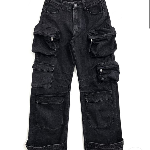 멀티포켓 흑청데님 