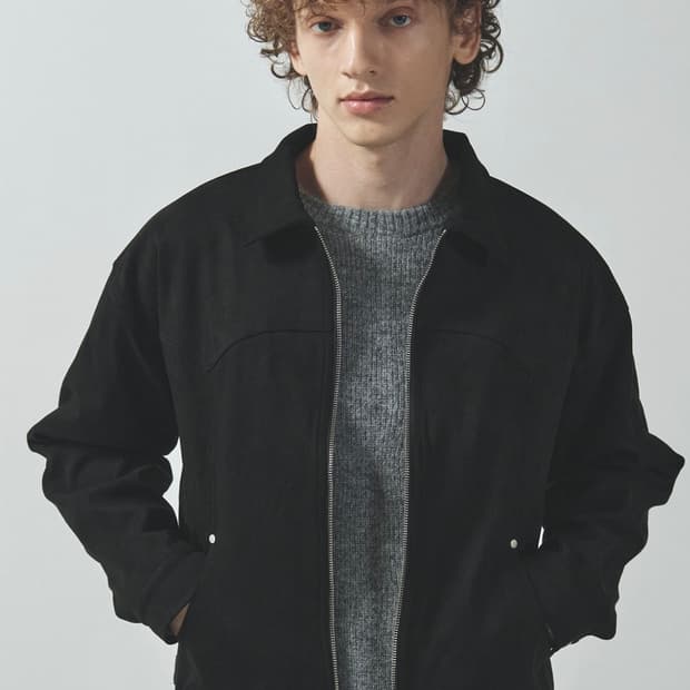 ECORR 비건 스웨이드 싱글카라 자켓