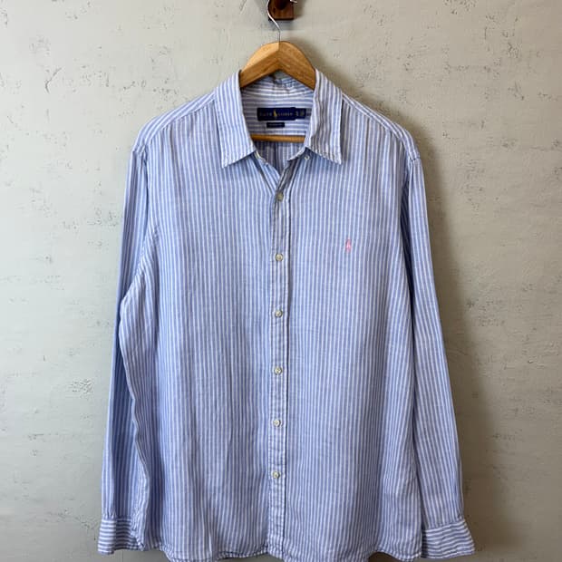 폴로랄프로렌 스트라이프 린넨 셔츠