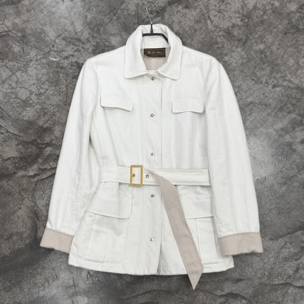 로로피아나 코튼 벨티드 사파리 자켓