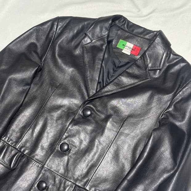 100 빈티지 블랙 가죽 블레이져