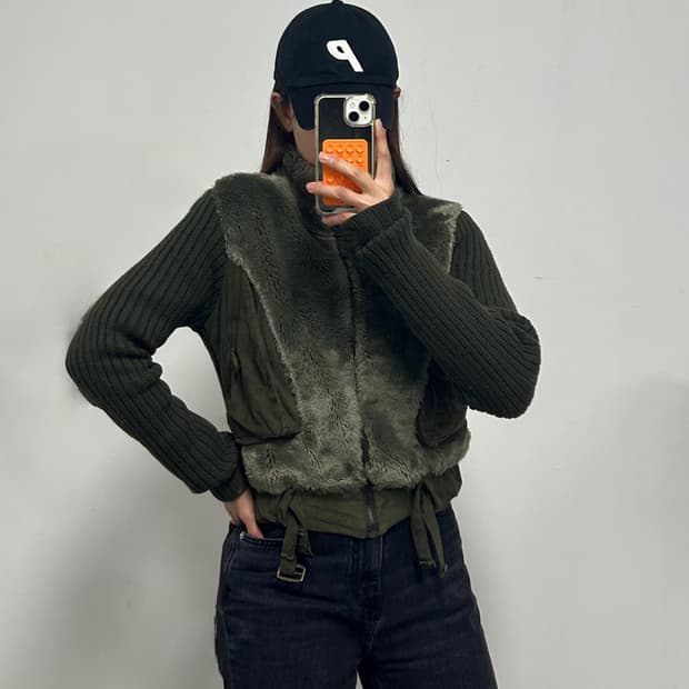 빈티지 밀리터리st 퍼 자켓 올리브