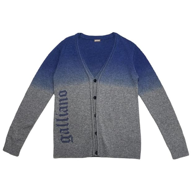 GALLIANO 그라데이션 울 가디건 그레이 2XL
