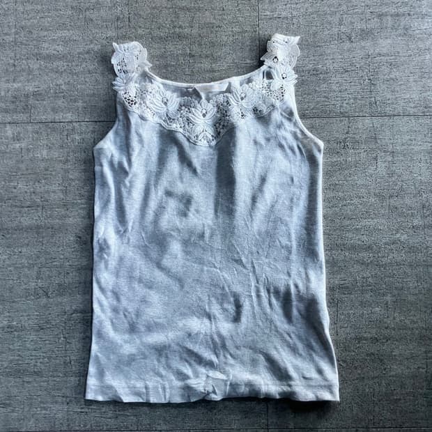 일본빈티지 Dollyseen 달천깔페어리 플라워 슬리브리스나시탑