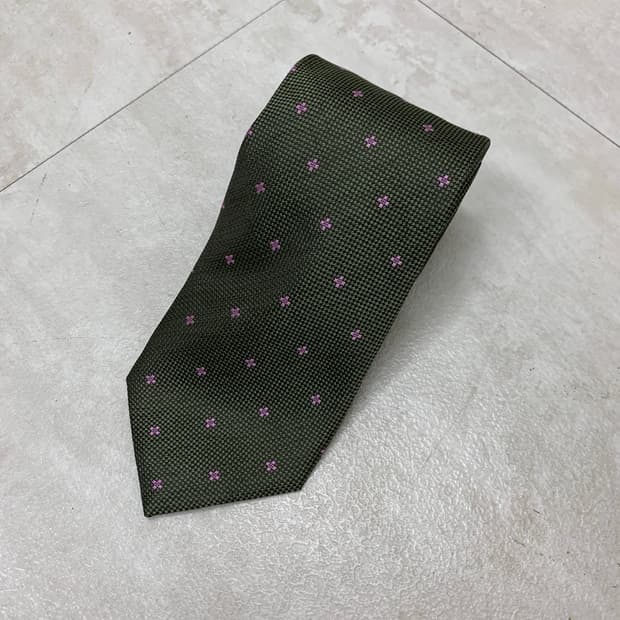 펜디 그린 플라워 패턴 디테일 넥타이 #291