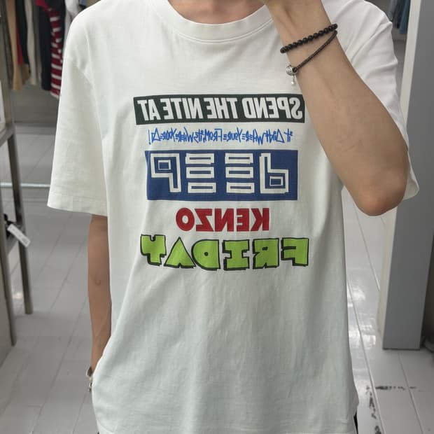 겐조 프린팅 로고 반팔 티셔츠 화이트