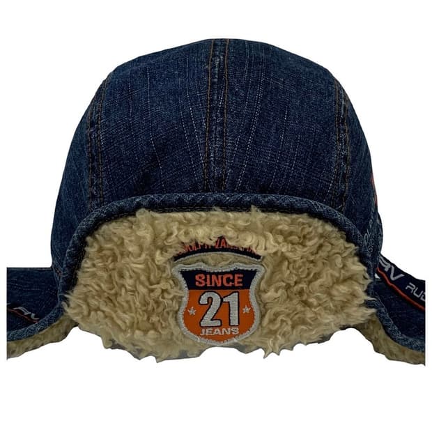 루돌프 발렌티노 빈티지 데님 트래퍼햇