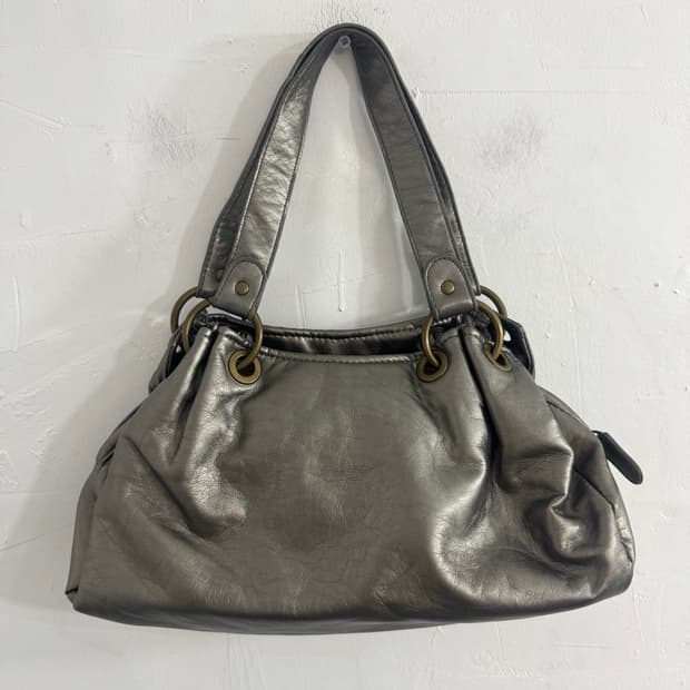 silver leatherbag 