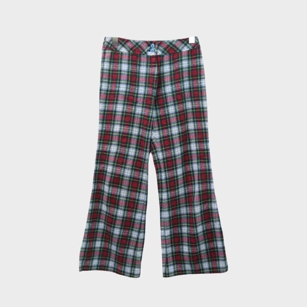 VINTAGE FLARED 울 체크 팬츠 67413
