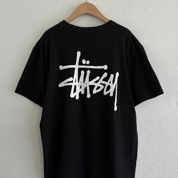 Stussy 스투시 블랙 로고 반팔 티셔츠