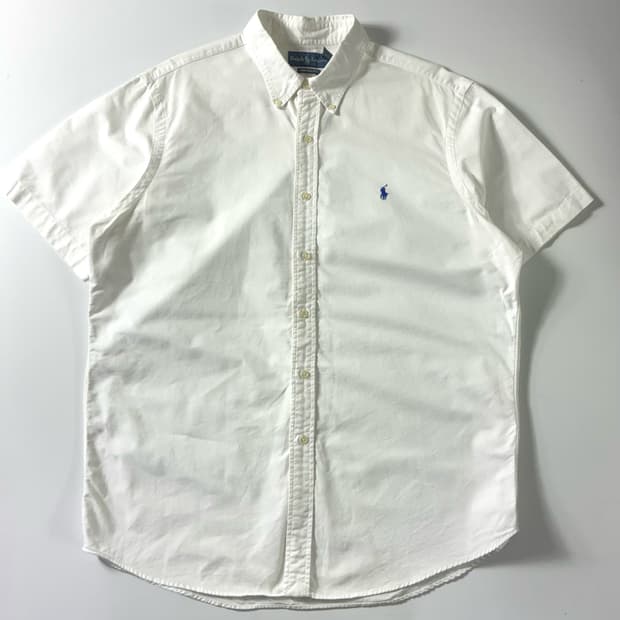 Polo  폴로 랄프로렌 자수 코튼 화이트 반팔 셔츠 