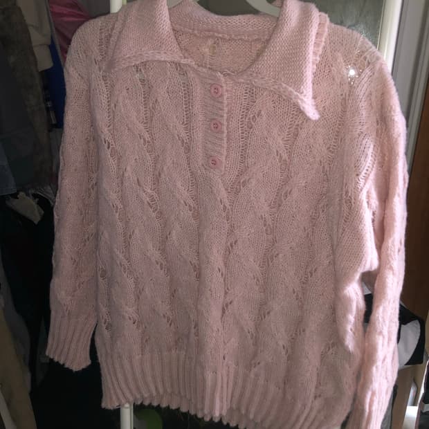 빈티지 딸기우유 색감 히메갸루 모리걸 니트 데미지 니트 핑크