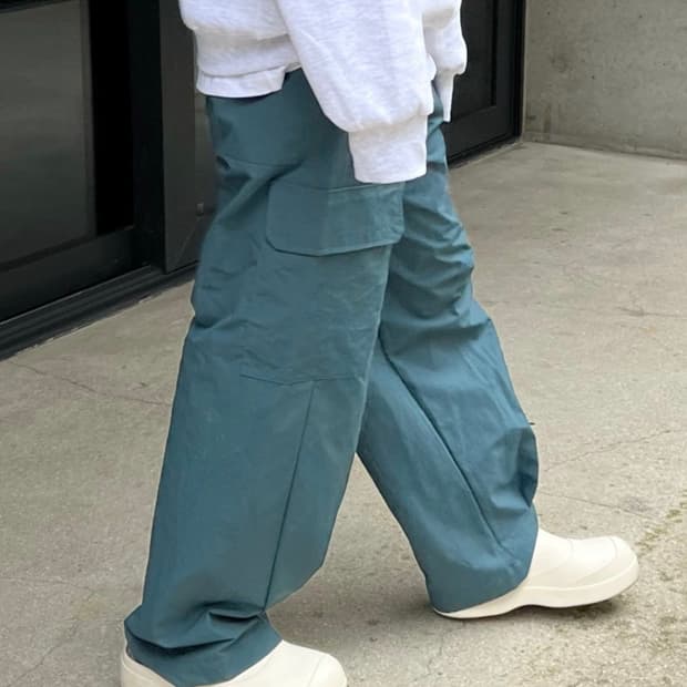 MENTO 나일론 카고 와이드 밴딩 팬츠 바지