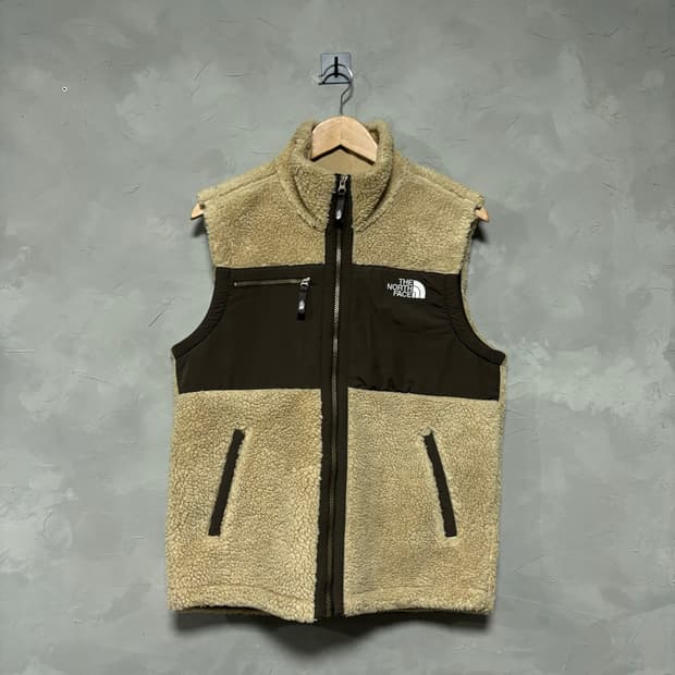노스페이스 후리스 조끼 브라운 베이지