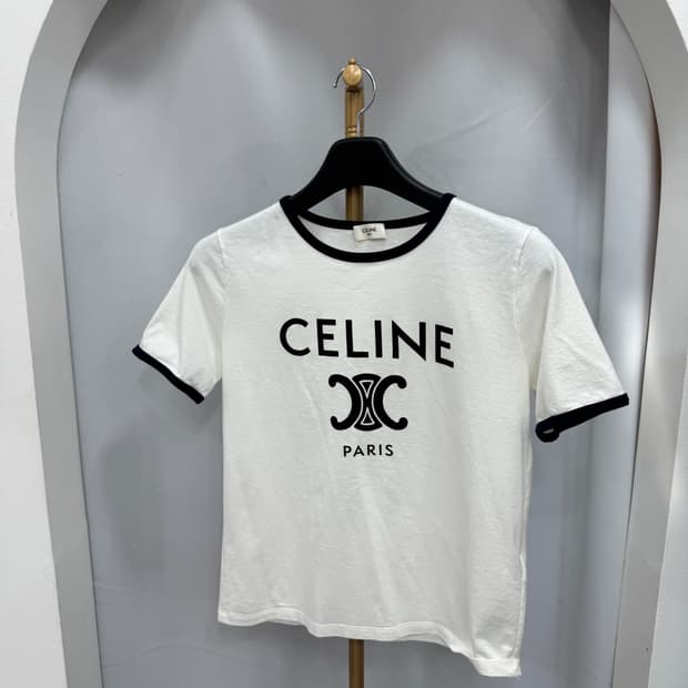 셀린느 트리오페 로고 반팔티 XS 