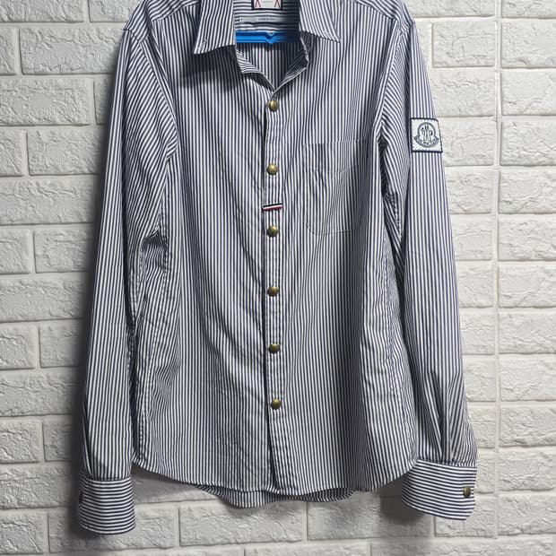 몽클레어 감마 블루 체크 스트라이프 셔츠 1