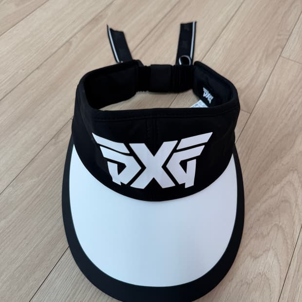 PXG 블랙/화이트 리본 썬캡 바이저