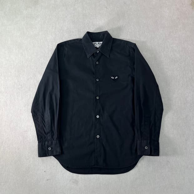 95 꼼데가르송 하트와펜 블랙 코튼 셔츠