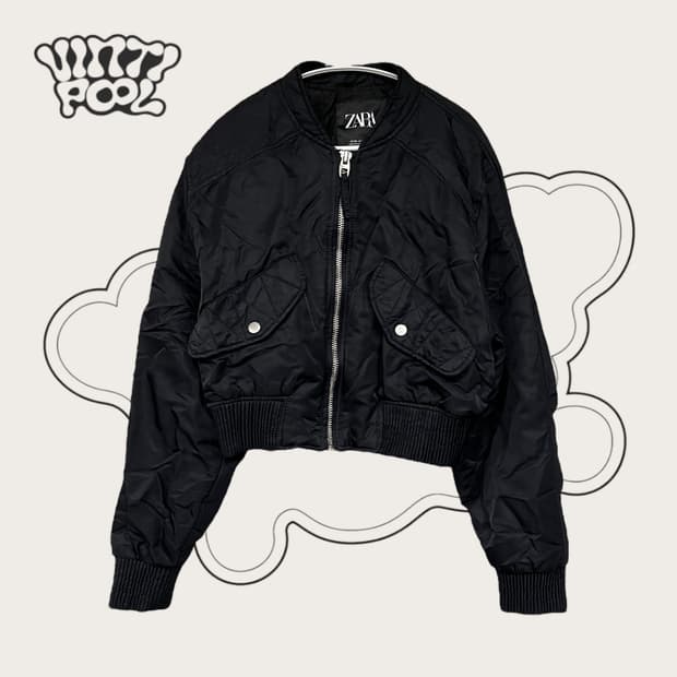 ZARA 자라 크롭 봄버 자켓 블랙