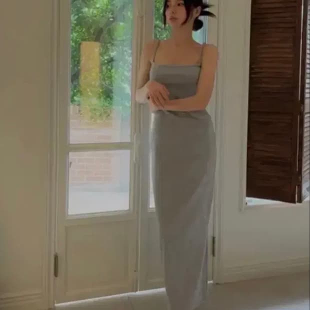 플리즈노팔로우 made angel maxi dress 검정색