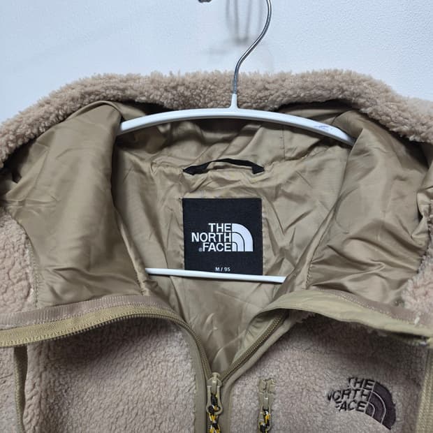 노스페이스 후리스  롱 후드 집업 코트 베이지