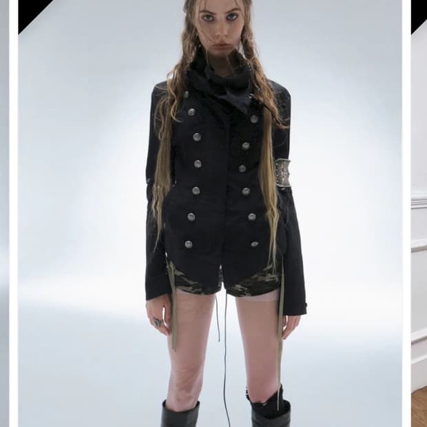 Double Punch 하이넥 메탈버클 나일론 윈드브레이커