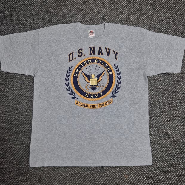 [XL]00s US Made NAVY 티셔츠 -A476