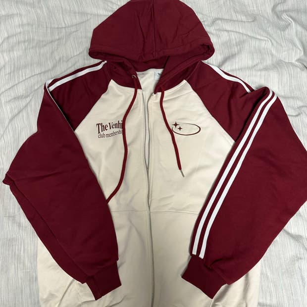 벤힛 크로스드레슬리 후드집업 크림버건디