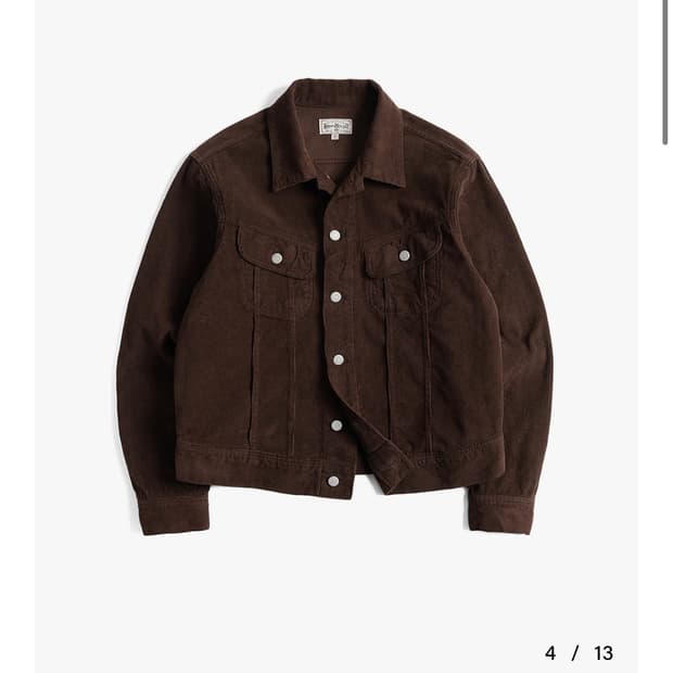 부기홀리데이 코듀로이 트러커 자켓 브라운(L)