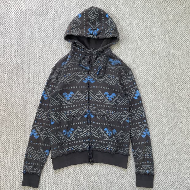 빌라봉 데미지워싱 네이티브 노르딕 후드집업 