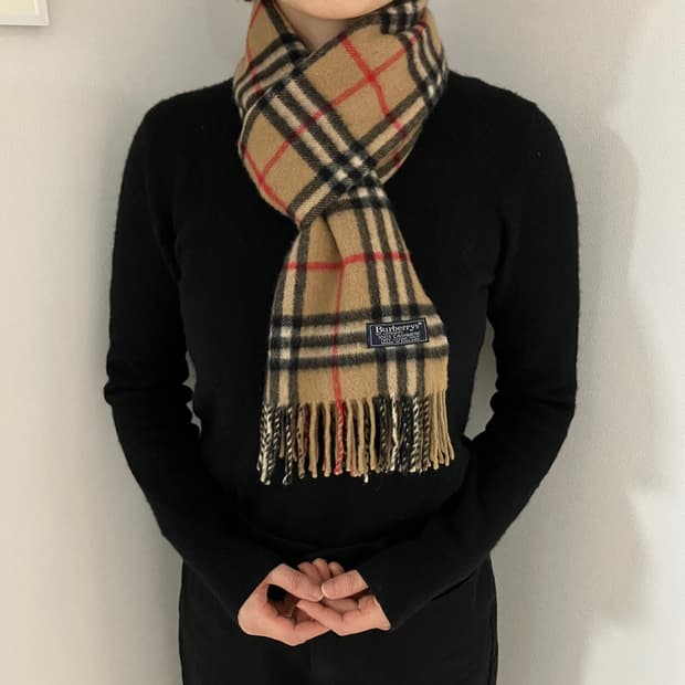 [정품] 버버리 베이지 노바체크 캐시미어 머플러 (burberry)