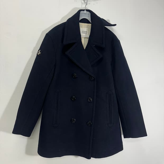 우먼M-L 스튜디오톰보이 다크네이비 해군 피코트