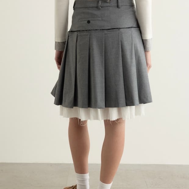 [S,M]기마구아스 TAILORED 레이어드 미디 스커트