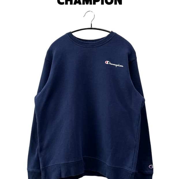 (M) 챔피온 로고 프린팅 맨투맨 네이비