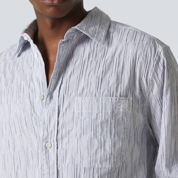 로에베 자수로고 아나그램 스트라이프 신상 셔츠