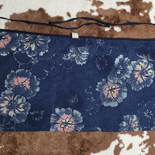 일본 빈티지 꽃무늬 나염 리버시블(양면)  앞치마