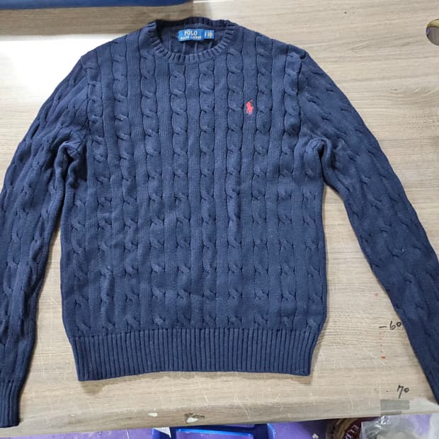 폴로 랄프로렌 네이비 꽈배기 니트  S  남여가능