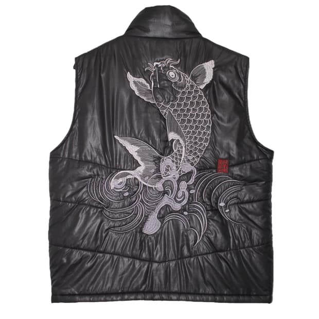 카라쿠리 타마시 잉어자수 패딩조끼