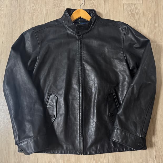 XL 폴로 랄프로렌 카우레더 바라쿠타 블랙 가죽 자켓