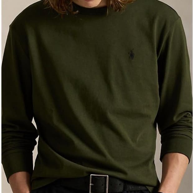 [M] 폴로 랄프로렌 클래식핏 저지 롱 슬리브 티셔츠 컴퍼니 올리브