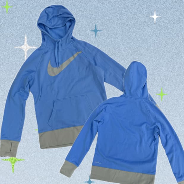 재팬 나이키 크림 스카이 블루 빅 스우시 워머 기모 후드티셔츠 기능성