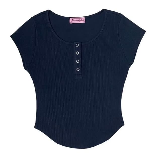 플노팔 구버전 제니탑 반팔 네이비