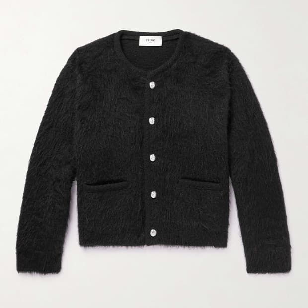 [BTS 뷔님 착용] 셀린느 24ss 브러시드 모헤어 가디건