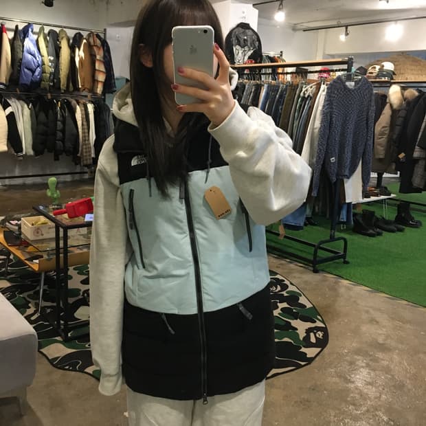 노스페이스 팔리 크리스탈 블루 다운 조끼