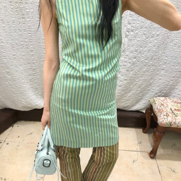 Mint green stripe ops